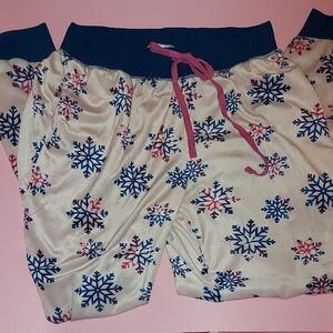 Snowflake Print Pajama Pants Pyjama
